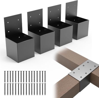 2x4 Pergola Brackets Kit واقعی 1.6x3.6 اینچ Pergola پست بالا Rafter Brackets عرشه چوکات چوکات