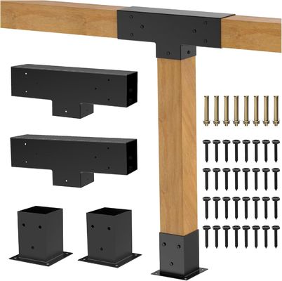 کیت براکت پرگولای 30 درجه برای چوب 4x4، اتصال دهنده نجاری DIY به شکل L، سخت افزار ساخت پرگولا و ایوان در فضای باز
